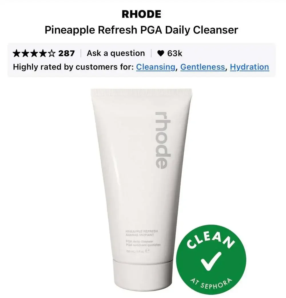 Rhode Pineapple Refresh PGA Daily Cleanser 150ml